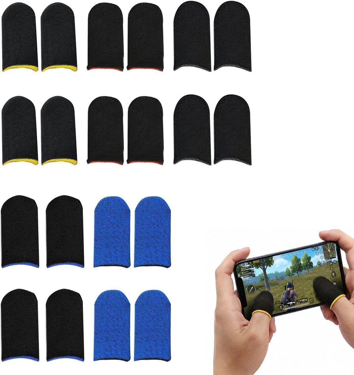 20 Stuks Vinger Mouwen voor Mobiele Games, Ademend en Antizweet, Geschikt voor Touchscreen Controllers voor Mannen en Vrouwen