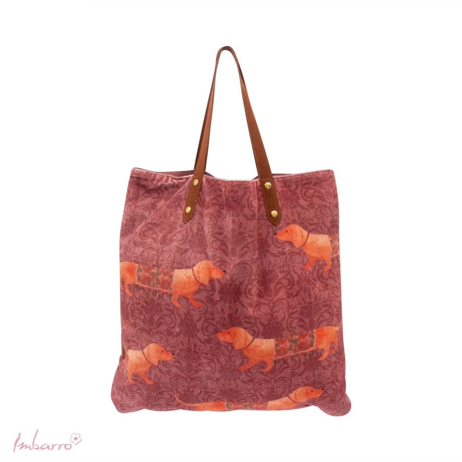 Imbarro - Shopper - Tas - Teckel - Dash - 50x50 - Katoen - Velvet - Multifunctioneel