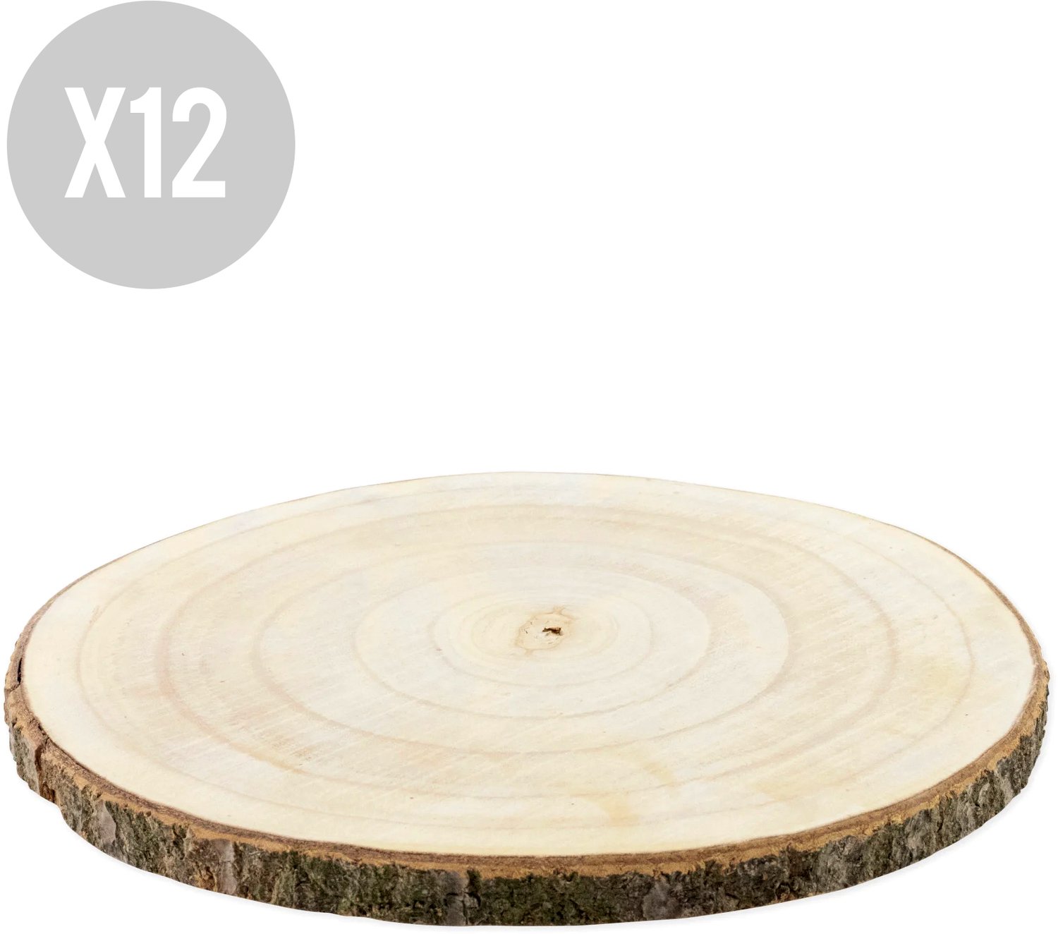 Vegaoo - 12 natuurlijke houten schijven 28 tot 33 cm