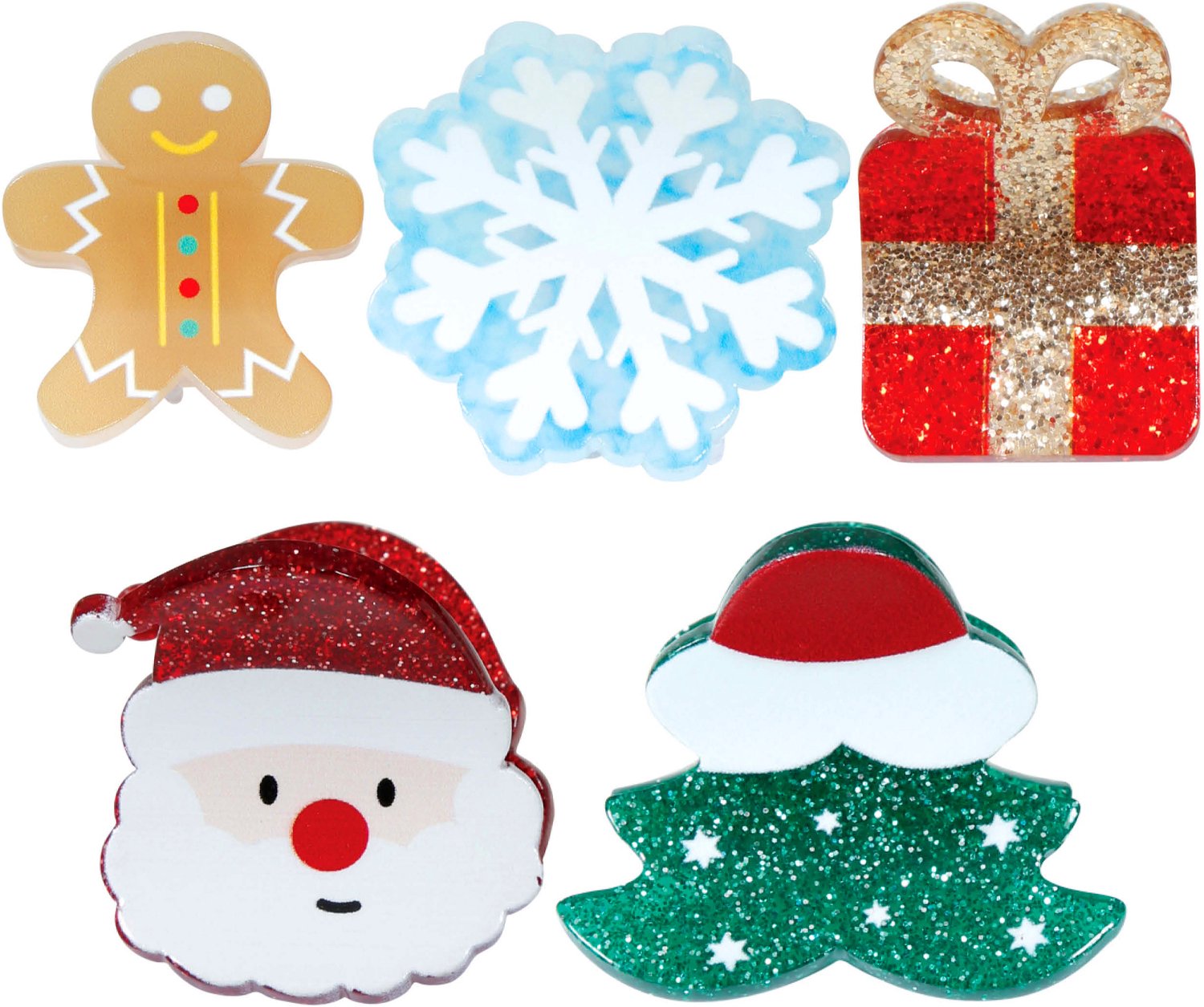 GUIRMA - 5 Kerst haarspeldjes met glitters
