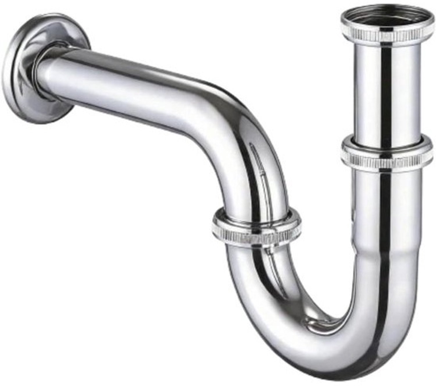 Wastafelsifon - Afvoerbuis - Onderbouwmontage - Roestvrij staal - G 1 1/4 inch - Zilver