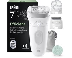 Braun Silk·épil 7 SkinSpa 7-081 - Wet & Dry Epilator - Langdurig Gladde Huid - Brede Kop - Massagepad, Ladyshave Scheerkop en Trimmerkam