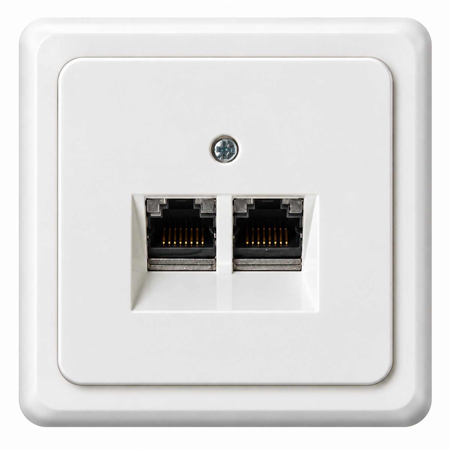 PEHA Standard RJ45 CAT6A Wandcontactdoos 2-voudig – Inbouw – Complete Set – Levend wit