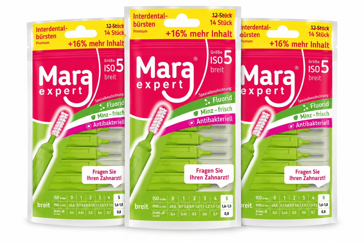 Mara Expert ID Brush Ragers - ISO 5 - Groen - 3 x 14 stuks - Voordeelverpakking