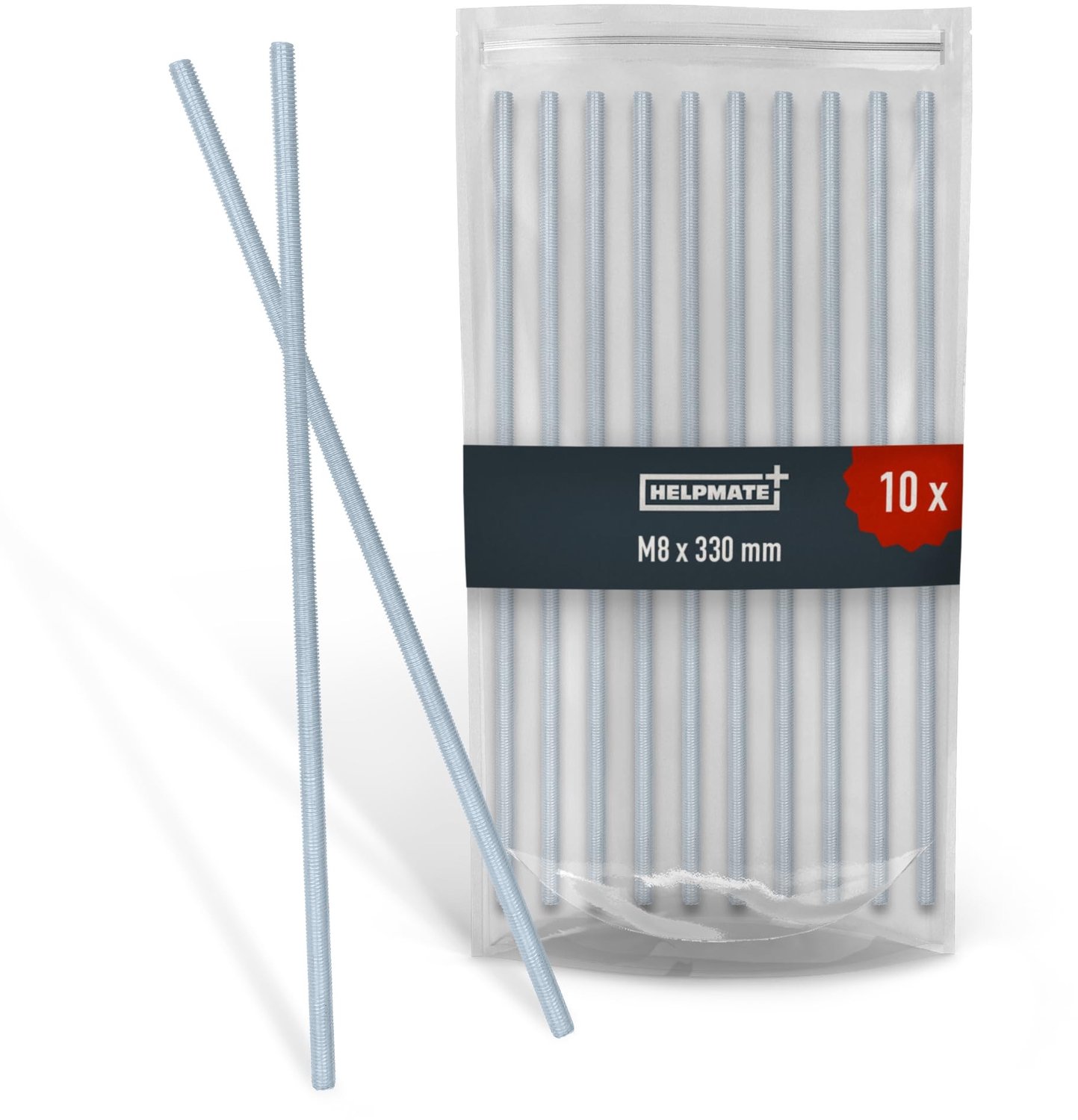 Schroefdraadstang - M8 x 330 mm - Verzinkt - Pack van 10