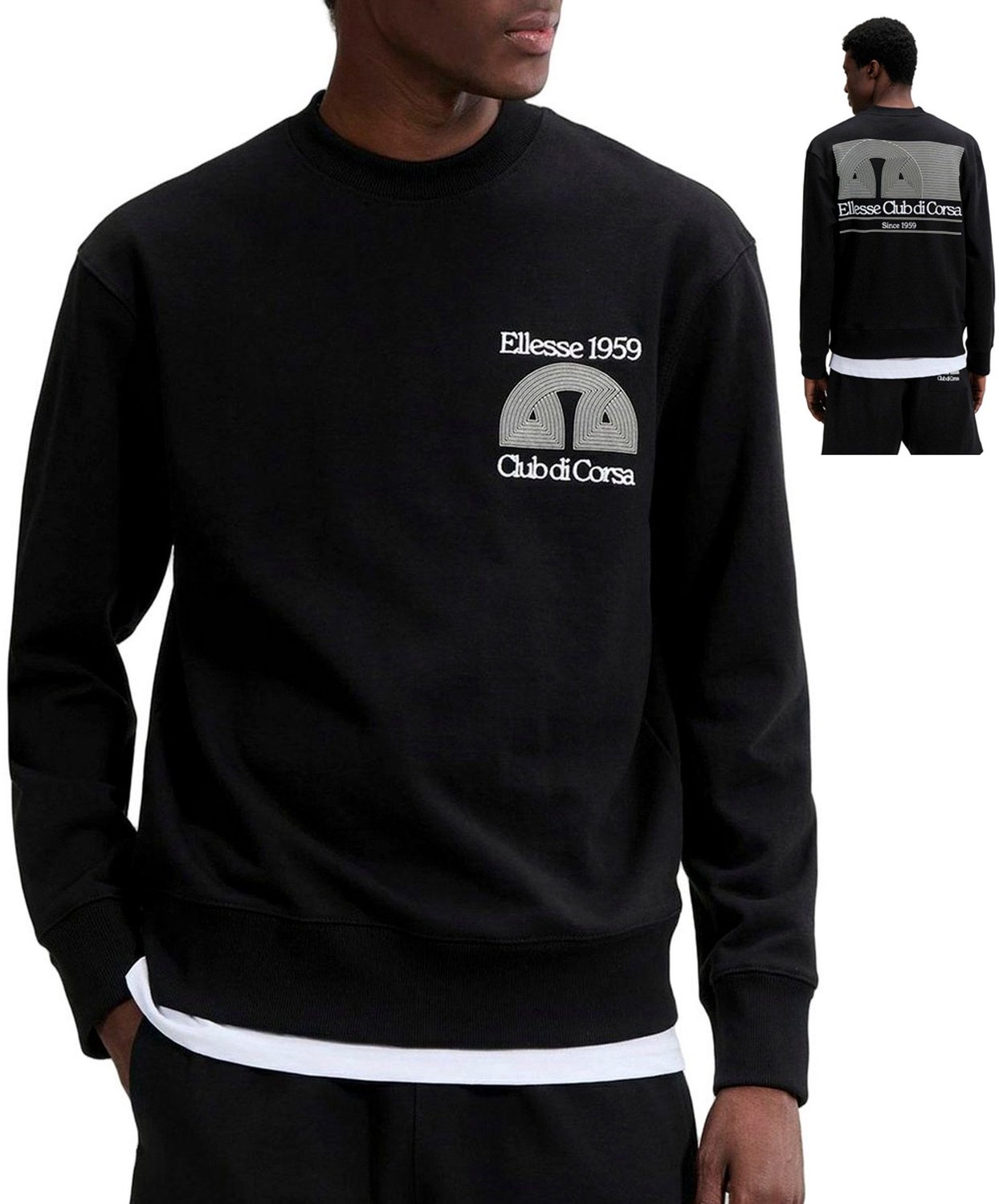 Ellesse Club Di Corsa Sweater Heren Zwart