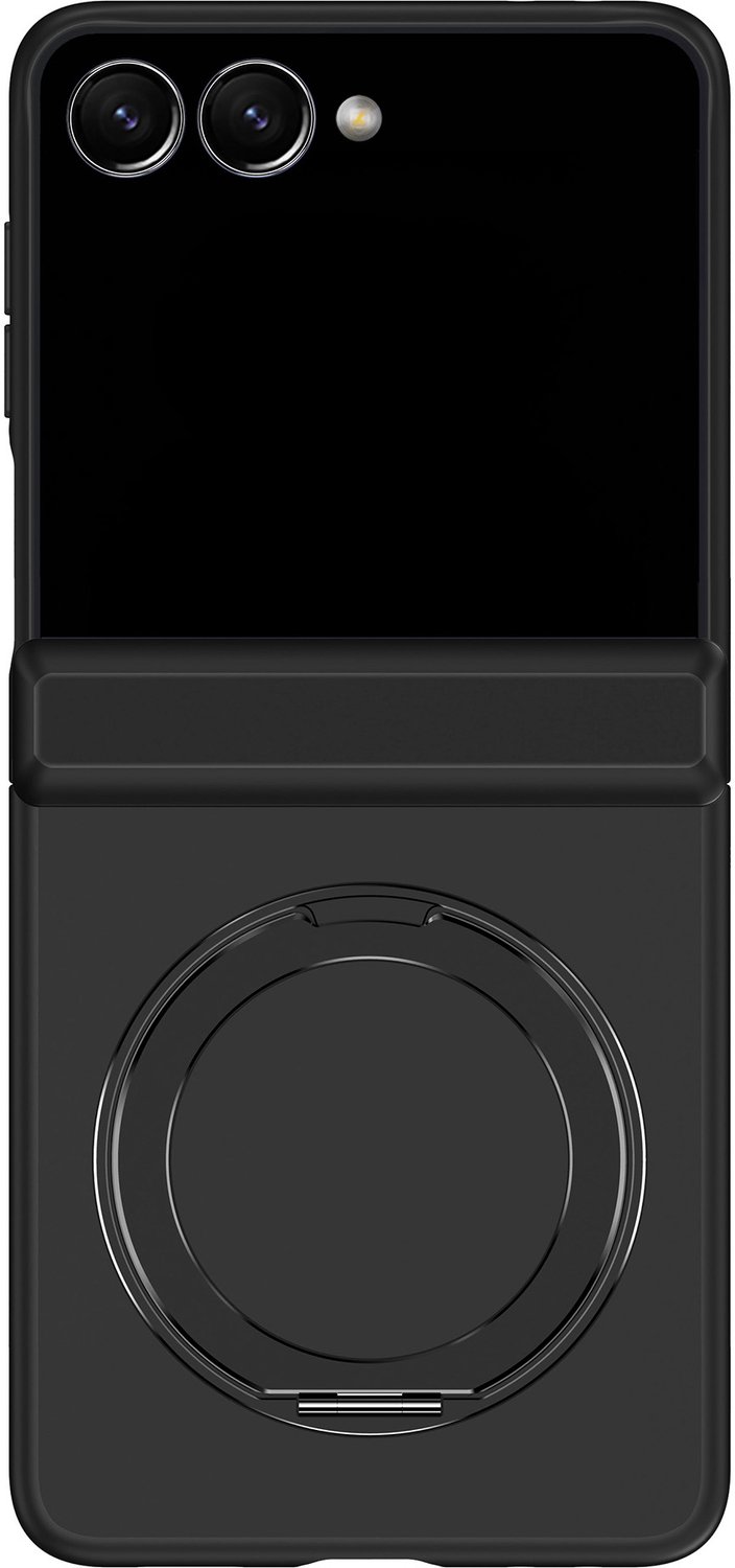 Accezz Hoesje - Geschikt voor Samsung Galaxy Z Flip 8 - Color Backcover met Magnetische Ring en Ringstand - Zwart