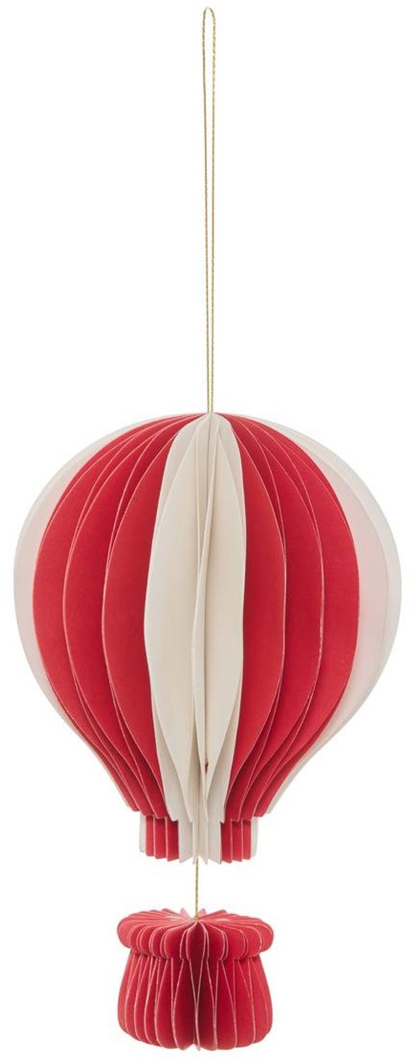 Feeric lights & Christmas Hangversiering in de vorm van een luchtballon van rood en wit papier, 16 cm Multicolore