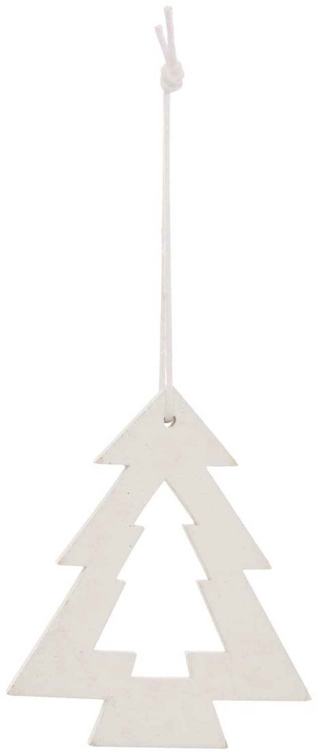 Feeric lights & Christmas Set van 10 rode en witte houten kerstboomversieringen, 5 cm Modèle B