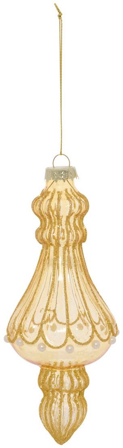 Feeric lights & Christmas Hanglamp van dennenhout met amberkleurig glas, 15 cm Dore