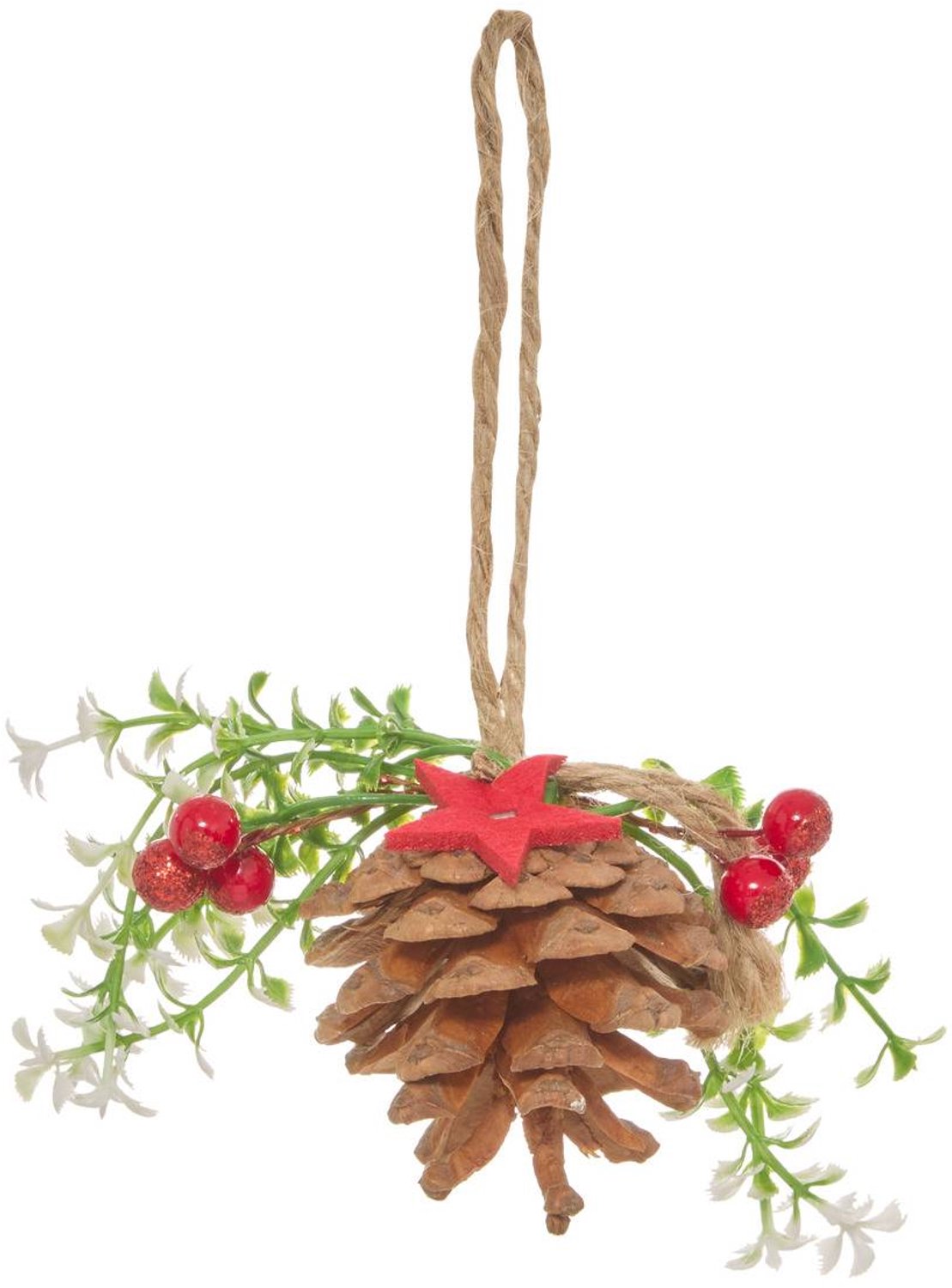 Feeric lights & Christmas Hangversiering in de vorm van een appel aan een dennenboom, 7,6 x 6 cm Modèle C