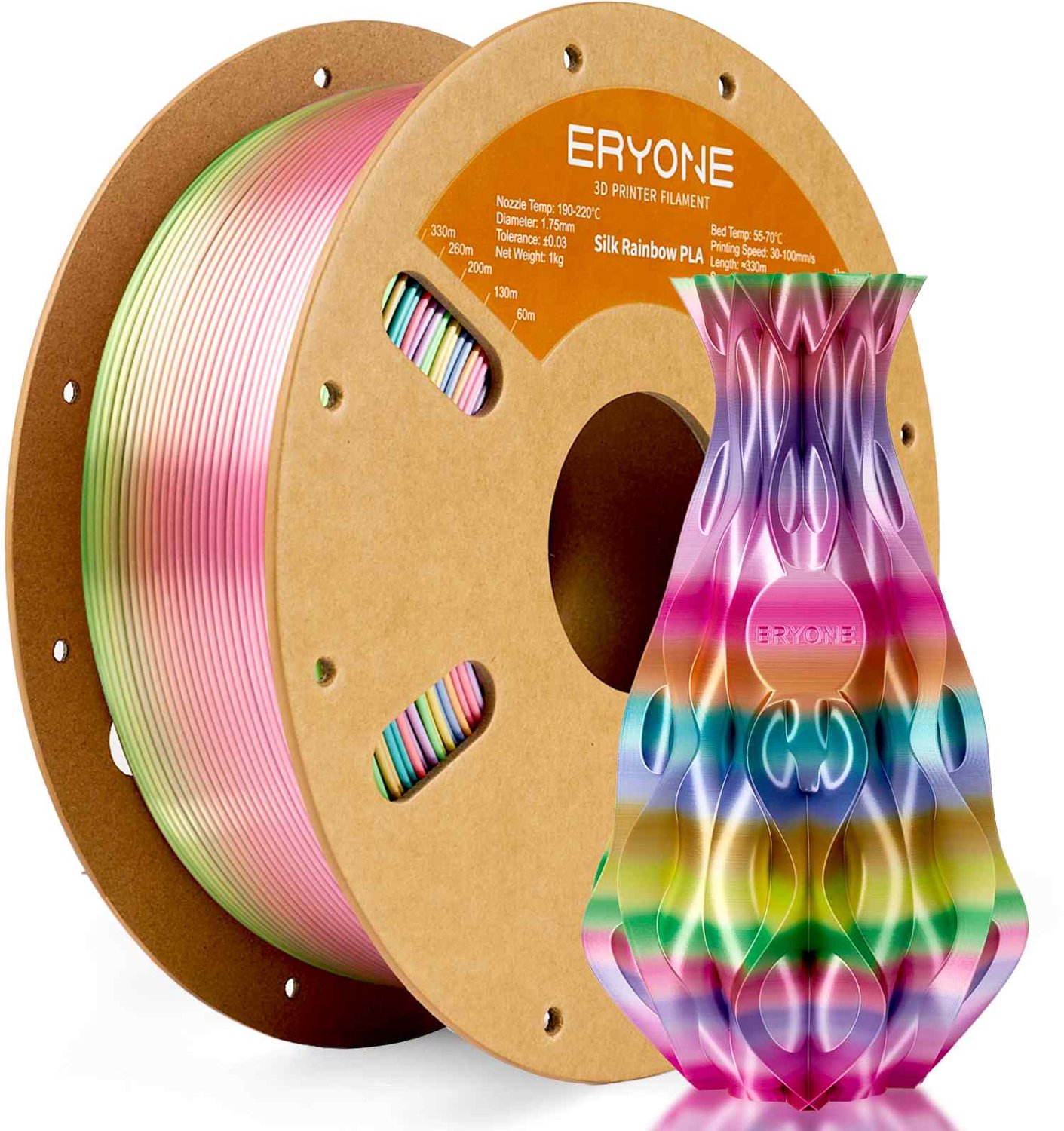 Eryone metal Silk Regenboog PLA 1Kg 1,75mm - Voor 3D-printer & 3D-pen - Filament Rainbow