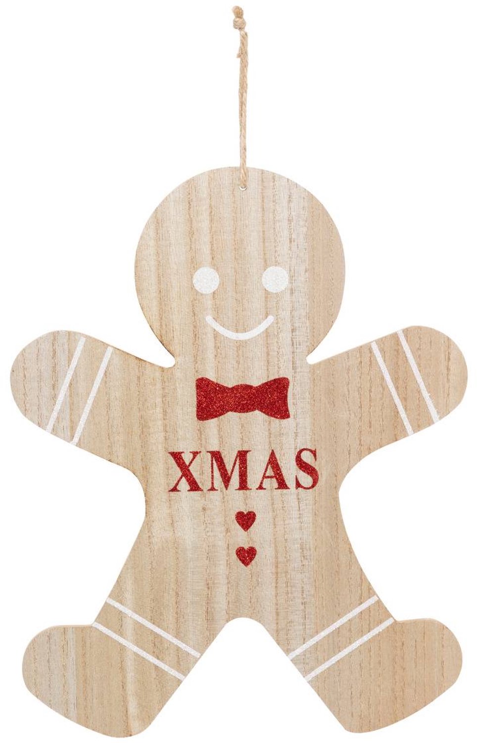 Feeric lights & Christmas Kerstfiguur: grote houten man van 35 cm Rouge