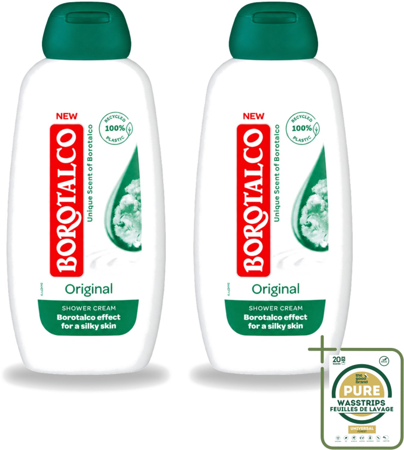 2 x Borotalco – Douchegel – Original – 250 ml - Wasstrips - Douchegel - Borotalco - Huidverzorging - Douchegel Voor Gevoelige Huid - Douchegel Voor Droge Huid