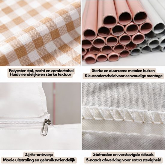 LYNEXA® - Speeltent - Kindertent - Speelhuis - Speeltent meisjes - Speeltent jongens - Speelhuisje binnen - Incl. Zachte Mat, Verlichting, Opbergtas – Roze — cadeau in Spellen & Speelgoed - foto 6
