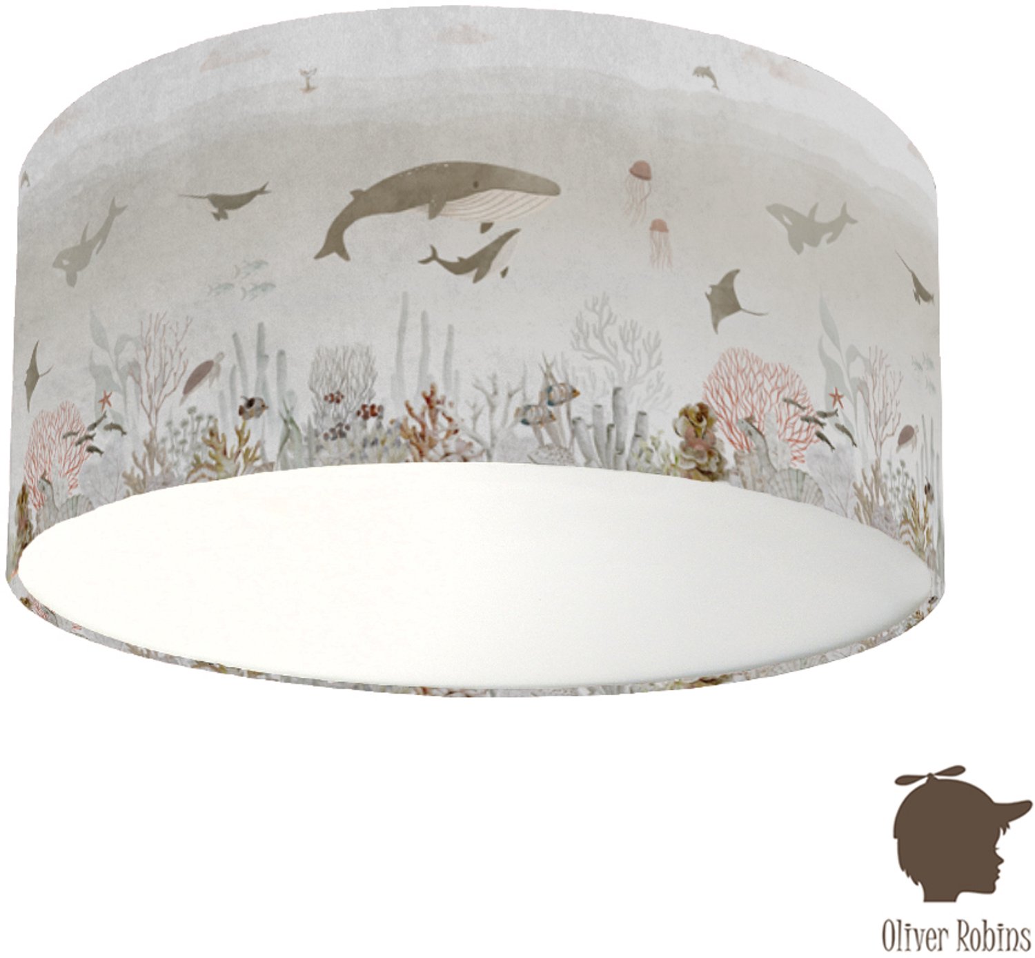 Plafondlamp Sensational Sea Oliver Robins-sfeerverlichting-onderwater-zeedieren-kinderkamer-incl diffuser-incl plafondfitting