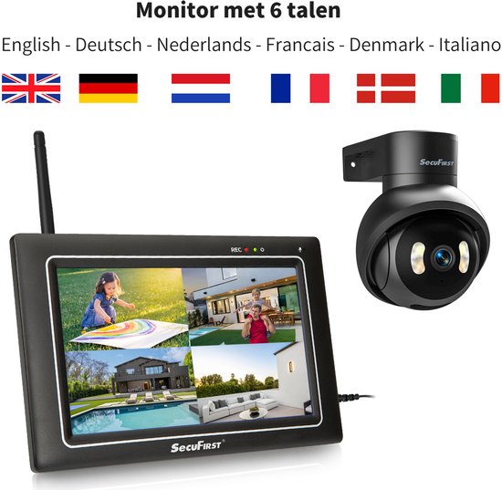 SecuFirst CWL418S Met 7 inch monitor en 1x Draaibare Beveiligingscamera - Zwart — afbeelding 3