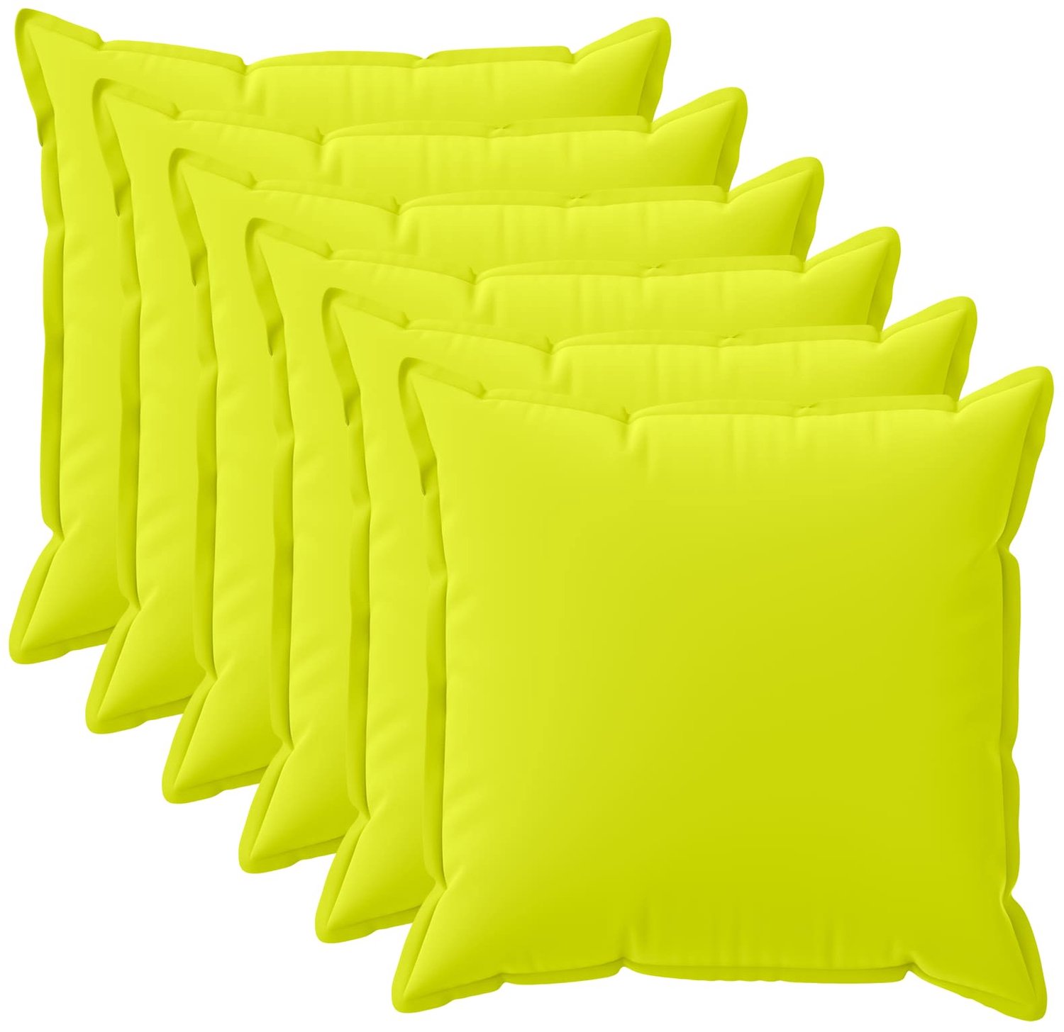 vidaXL Dekenkussen - 6 - st - HOUTEN - Heldere - Groen. - 40 - x - 40 - cm - Polyester Helder groen