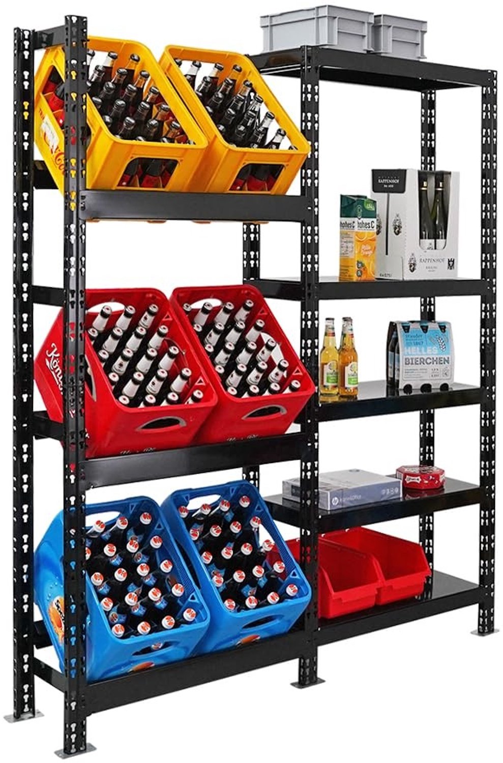 Vrijstaande Drankkrat Rack met 5 Planken en 6 Boxen
