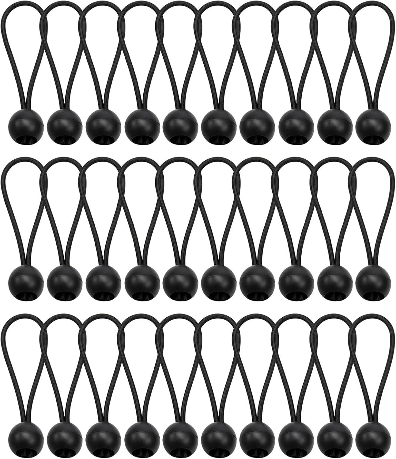 Spanbanden met bal 10 cm - 30 stuks rubberen spanners - sterke grip - ideaal voor zeilbinding - Vemera