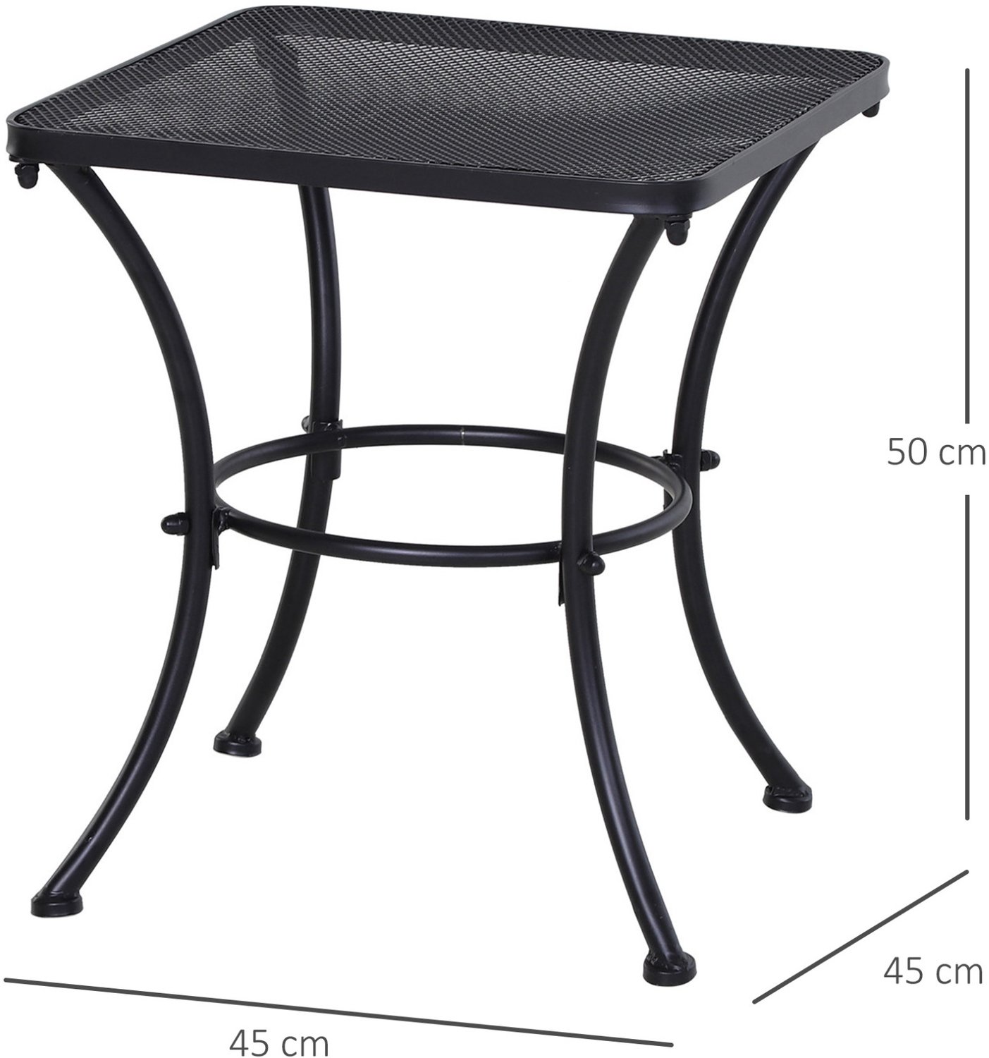 CHICFURN Bijzettafel - mesh tafelblad - metalen frame - zwart thumbnail 2