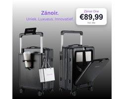 Zánoir One - Handbaggage Koffer - Zwart - 58x37x27cm - 51L - Reiskoffer - Trolley - Carry-on