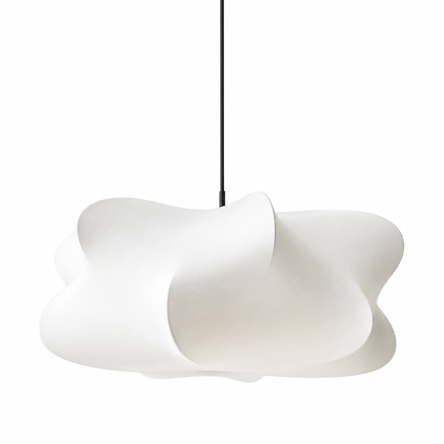 Vurnomi Plafondlamp - Japandi - Lamp - Wabi Sabi hanglamp - Sfeerlamp - Eetkamer lamp - Flanellen - E27 - 40 CM - LED - Wit
