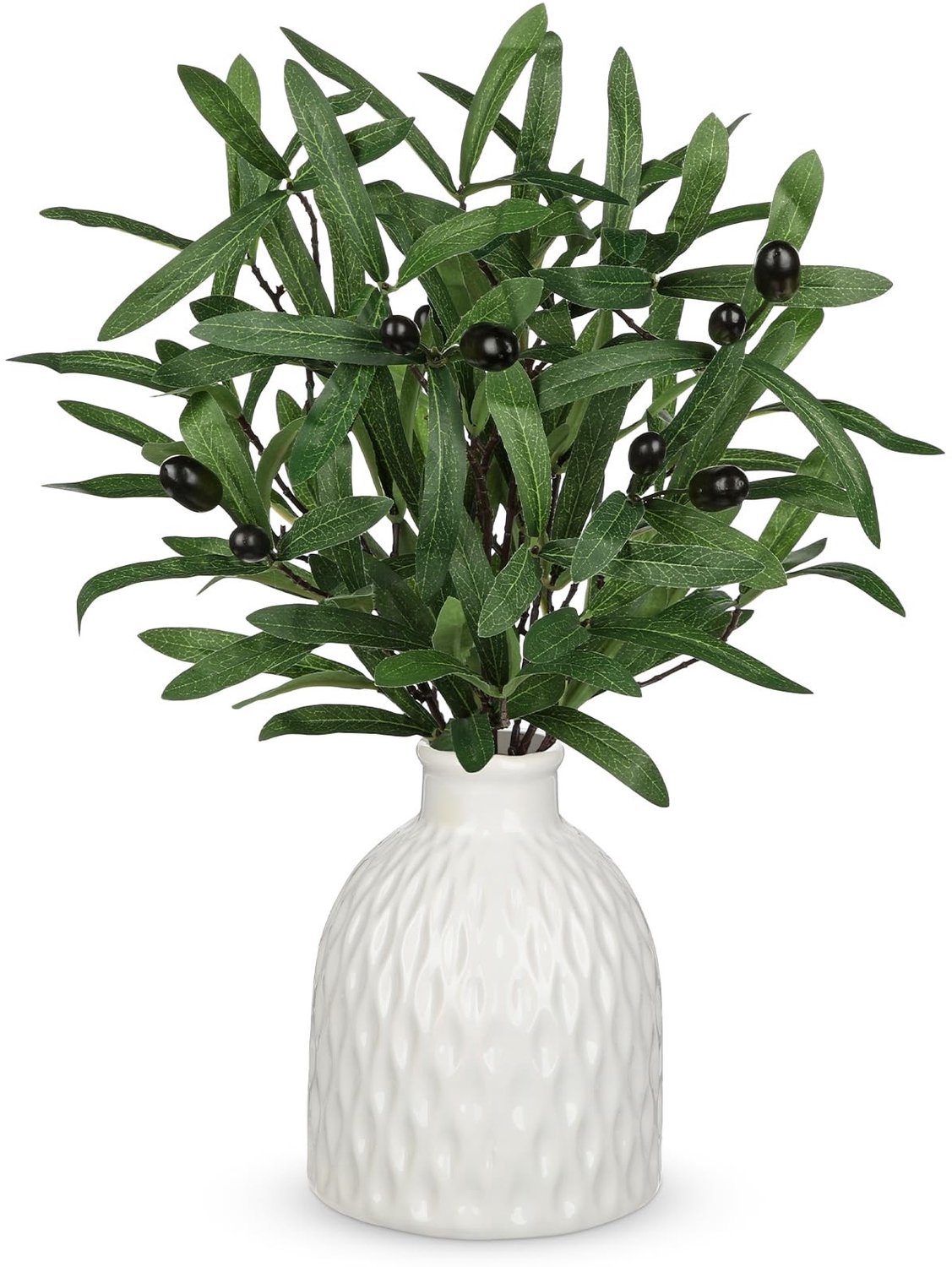 Kunst Olijftak met Keramische Pot - Realistische Olijfboom Decoratie voor Binnen