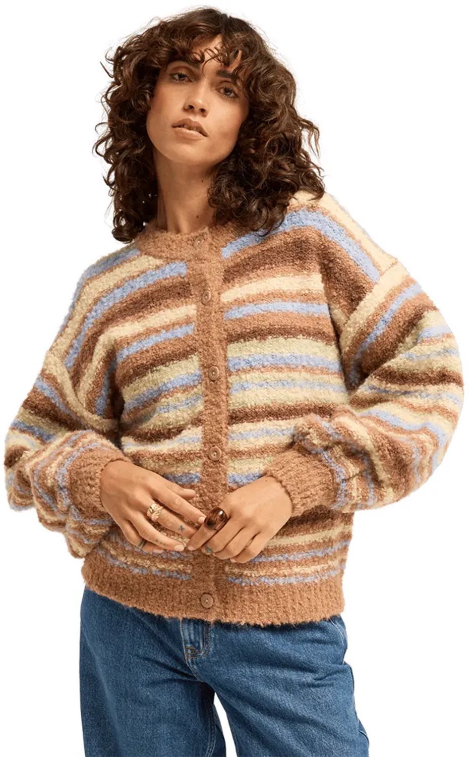 Billabong Bay Side Stripes Trui XS Vrouw Sugar Almon