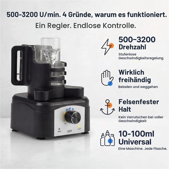 Vortex mixer mini met verstelbare snelheid stille verfmixer voor laboratorium en hobby 500-3200 RPM — afbeelding 5