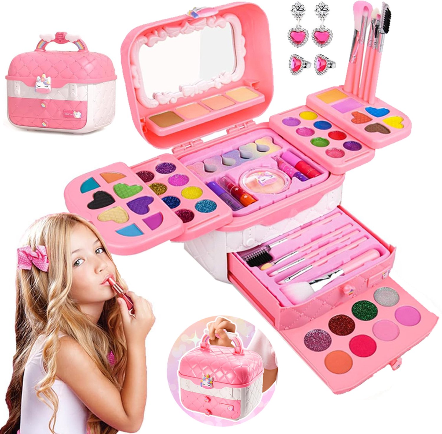 Make-Upsets Voor Meisjes - Wasbare Make-Upset - Prinsessenspellen - Kerst- En Verjaardagscadeaus Voor Een Meisje