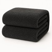 Decoware Teddy Fleece Hoeslaken 180x200 cm - Antraciet - Warm & Extra Zacht - Matrashoogte tot 30 cm