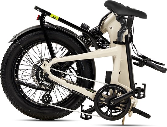 DERUIZ Peridot Elektrische Vouwfiets E-bike 20 inch, Opvouwbare Fiets Unisex, 250W Achterwielmotor 55Nm, 48V 500Wh Accu, Actieradius 143 km, Hydraulische Schijfremmen, Shimano 8 Versnellingen Mineraal wit — afbeelding 3