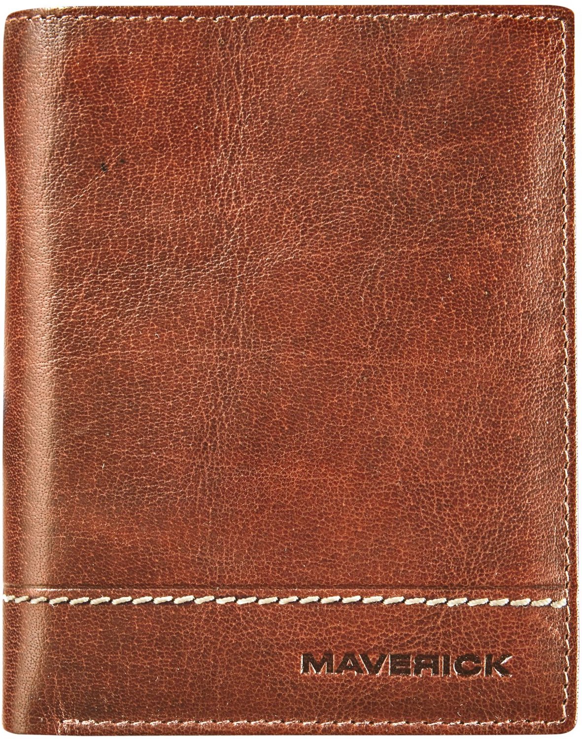 Maverick - Rough Gear - Lederen Portefeuille RFID met kleingeldvak - Cognac