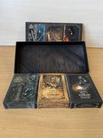 Drie IVANKART Construction Series decks in een geopende collector box met houten interieur.