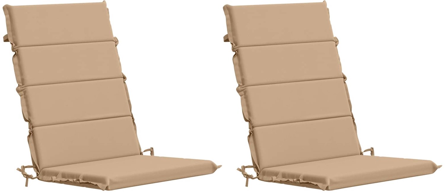vidaXL Kussen - voor - stoel - met - hoge - rug - GEMERT - 2 - st - 100% - Polyester - Zand
