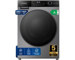 Heinner HWM-HMK1014IVTA+++ Wasmachine 10 kg – 1400 tpm – Inverter motor – Touchbediening – Allergievriendelijk – Energieklasse A – Titanium Grijs – 5 jaar garantie