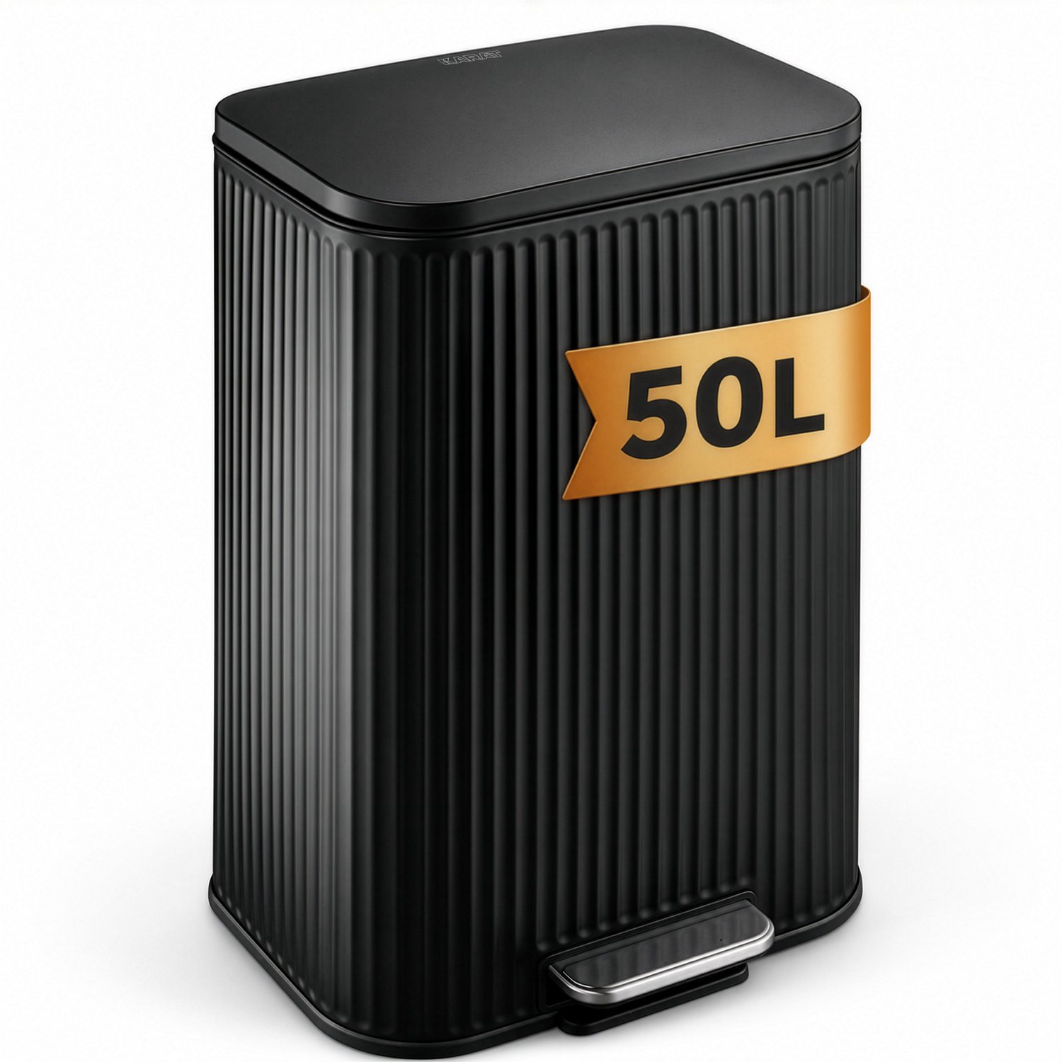Floordirekt Pedaalemmer Miles met Soft-Close en Uitneembare Binnenemmer - Zwart - 50 L