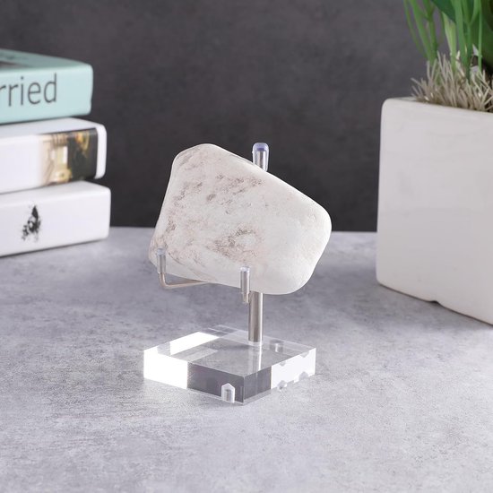 Verstelbare metalen ezelstandaard met acryl basis, compacte plaat houder voor fossielen, kristallen, geodes en decoratieve verzamelobjecten — afbeelding 2