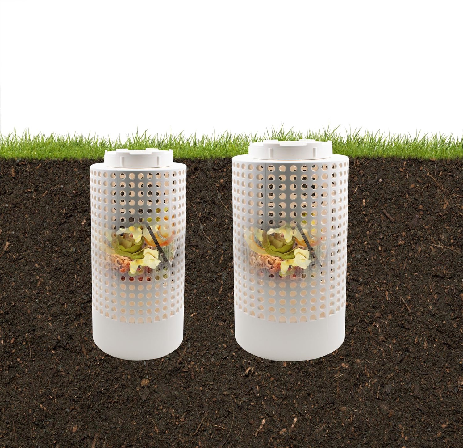 2 Stuks Compostemmer voor de Tuin - Ondergrondse Compostbakken met Gaten