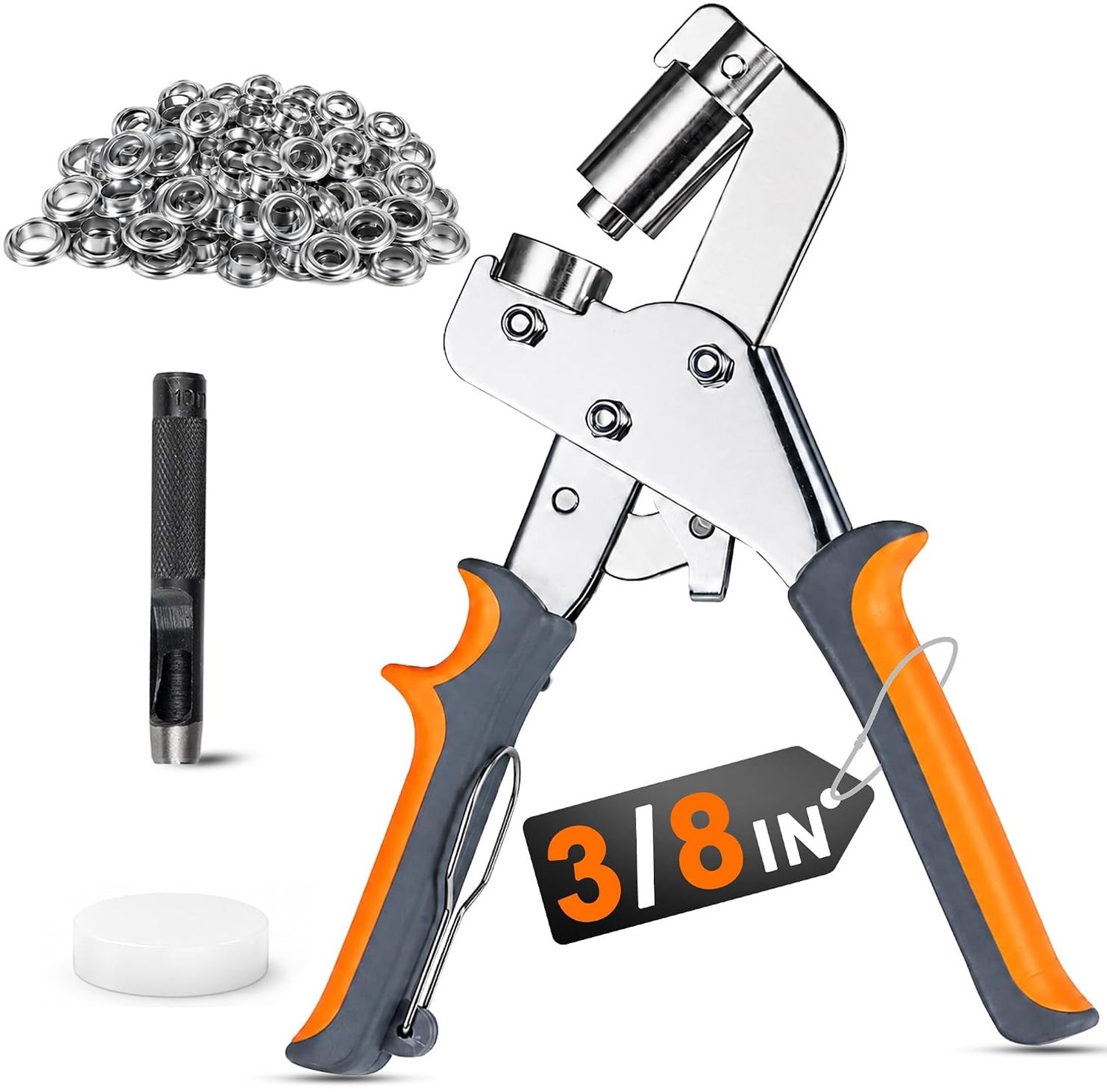 Set van Heavy Duty Oogjes en Nesting Pliers met 500 Ringen van 3/8 Inch voor Zeilen, Banners, Canvas en Leer, Inclusief Drukgereedschap en Fight Pipe voor Tenten en Vinyl