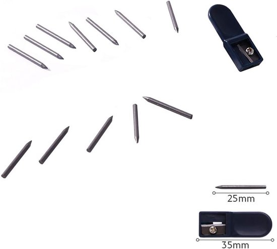 36 Stuks 2mm Vulpen Lood voor Wiskunde en Tekencompassen, 12 Stuks per Buis (Set van 3) — afbeelding 2