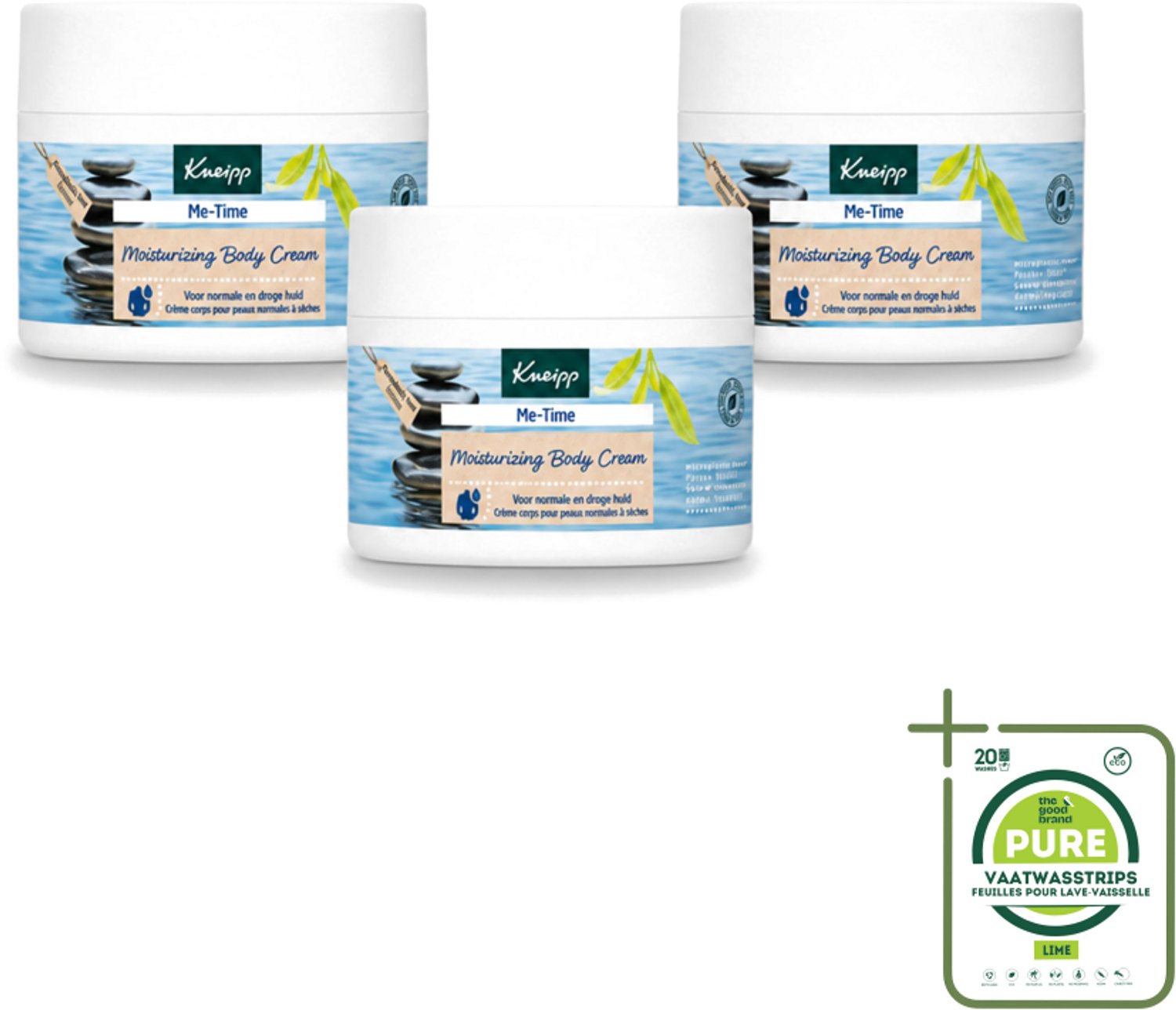3 x Kneipp - Body crème - Me‑Time - Patchouli & Sandelhout - 200 ml - Grootverpakking - Vaatwasstrips - Kneipp Bodycrème Me-Time - Rust - Ontspanning - Huidverzorging - Natuurlijke Crème