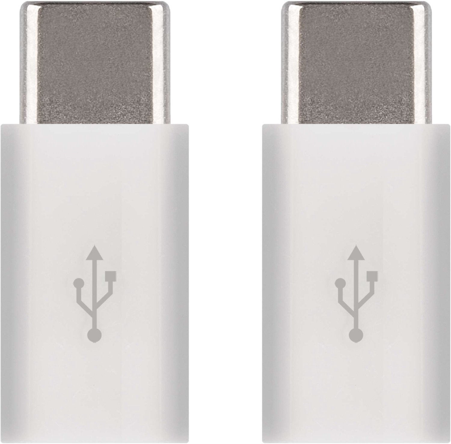 EMOS Micro-USB-B 2.0 / USB-C 2.0-adapter, wit, 2 stuks, SM7023