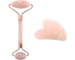 DreamGlow Gezichtsroller & Gua Sha Set – Rozenkwarts