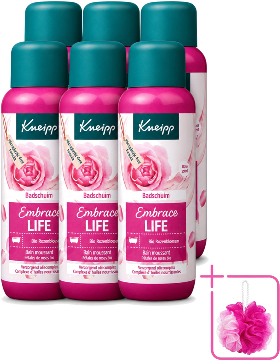 6 x Kneipp - Badschuim - Embrace Life - Anti-Aging verzorging - 400 ml - Bulkverpakking - Badshuim - Douchemop - Anti-aging