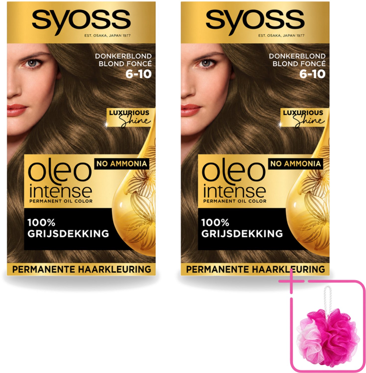 2 x SYOSS - Oleo Intense 6-10 - Haarverf - Permanente Haarkleuring - Donkerblond - Langdurige Kleur - Bulkverpakking - Haarkleur - Douchemop - Haarkleuring