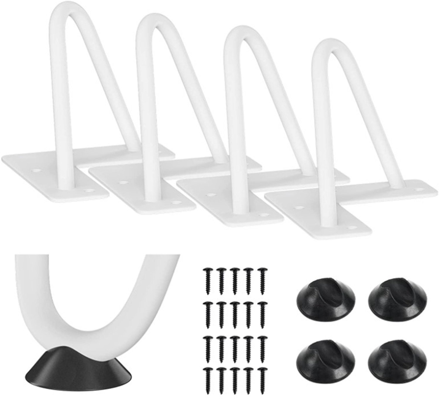 PIPIPOXER Tafelpoten Hairpin - set van 4 x 20 cm - 2 staven - Meubelpoten - Tafelpoten pinpoten - Wit