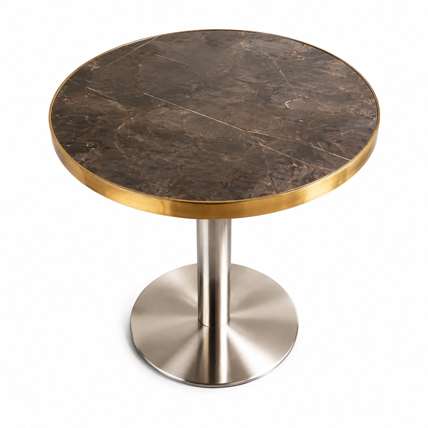 CHICFURN Bijzettafel - UV-gecoat blad - ronde voet - grijs