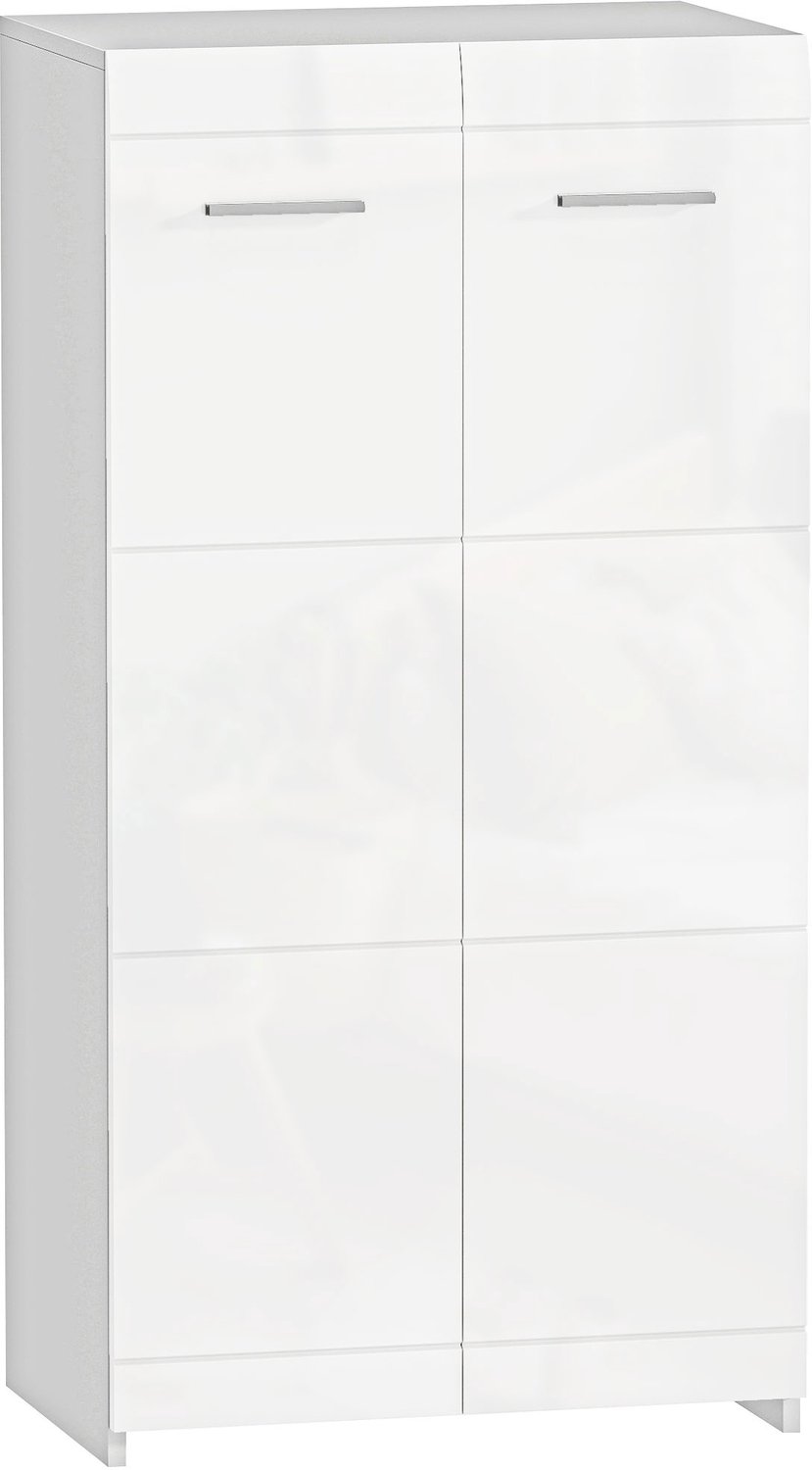 Homona Schoenenkast - Voor 10 paar schoenen - Met verstelbare legplanken - 55 x 36 x 108 cm - Hoogglans wit